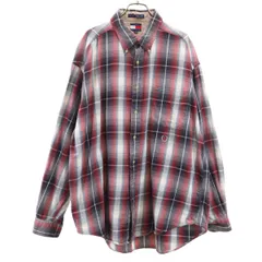 TOMMY HILFIGER トミーヒルフィガー 90s オールド フラッグタグ チェック柄 長袖 ボタンダウンシャツ XL メンズ 古着