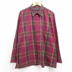 XL/古着 バンヒューセン 長袖 シャツ メンズ 大きいサイズ 紫他 パープル チェック 25jan17 中古 トップス