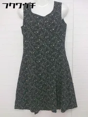 ◇ Lois CRAYON ロイスクレヨン 花柄 ノースリーブ 膝下丈 ワンピース サイズM ブラック系 レディース  【中古】 【1106280001375】