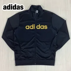 【美品】adidas アディダス トラックジャケット ジャージ上 サイズXO ブラック 黒 ビッグプリント 刺繍スリーブロゴ 着丈71cm 肩幅46.5cm 身幅(脇下)57cm 袖丈63cm L〜XL相当【古着】