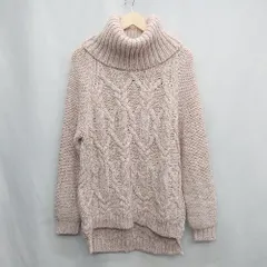 ◇ ⊇ REDYAZEL タートルネック ローゲージ 長袖 ニット セーター サイズF ピンクベージュ系 レディース E  【1505130013801】