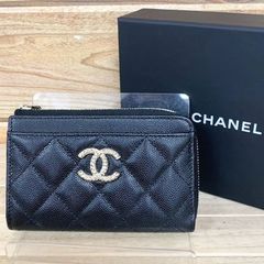 シャネル CHANEL ブラック キャビアスキン フラグメントケース  財布 ウォレット コインケース