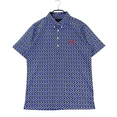 サイズ：L CALLAWAY キャロウェイ  半袖ポロシャツ 総柄 ブルー系 [241003000077] ゴルフウェア メンズ ストスト