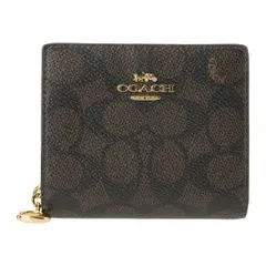新品 コーチ COACH 2つ折り財布 スナップ ウォレット ウォルナット/ブラック