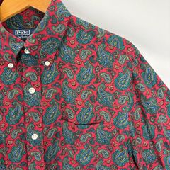 90sラルフローレン VINTAGE CAMPオープンカラーシャツ ペイズリー柄