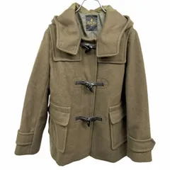 古着 ナノユニバース nano・universe The 1st Floor メルトン ピーコート 裏地付き トグルボタン留め ウール×ナイロン 40 カーキグリーン 緑系 レディース