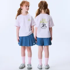 New Balance(ニューバランス) キッズ 女児 上下セット セットアップ イラスト 半袖 デニム スカート セットアップ 150 サイズ
