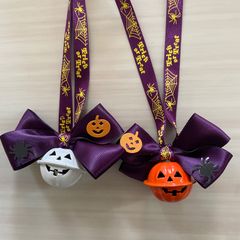 キッズ用！2点セット　ジャコランタンのリボンのネックレス　ハロウィン