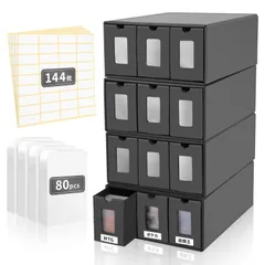 【特価セール】おもちゃの神様 ３列ディスプレイストレージボックス 2790枚以上収納可能 セパレーター ２０個 ＆ シール36枚付属 トレカ 大容量 (4個セット)