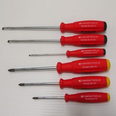 PB SWISS TOOLS 8190 プラスドライバー 0,1,2番 8100 マイナスドライバー 0,3,4番 6本セット ピービースイスツールズ≡DT6016