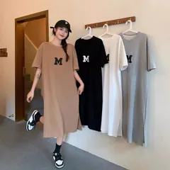 ワンピース 韓国ファッション tシャツワンピース 半袖 おしゃれカジュアルTシャツ レディース服 韓国