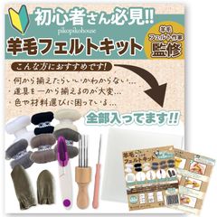 『人気商品』【全部揃ってる羊毛スターターキット】 初心者のための羊毛フェルトキット [羊毛6色セット付き] × [フェルトボールの説明書] × [手芸家監修]