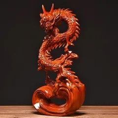 木彫り　龍　彫刻　置物　インテリア　和柄　古美術　1点物　貴重　古物　 骨董品 Yahoo!オークション -「木彫り 彫刻 龍」(アンティーク