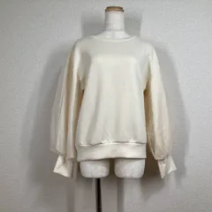 【kharis angel】スウェット　カリスエンジェル　アイボリー　チュールドッキングスリーブプルオーバー ボリューム袖 y2k シアー 美品