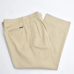 70s～80s Burberrys 2タック チノ スラックス トラウザーズ パンツ ベージュ ヴィンテージ ビンテージ 古着 メンズW37インチ相当