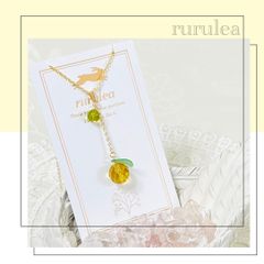 ♢ゆずネックレス♢ 天然石 : シトリン ペリドット 匿名配送