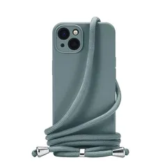 Handodo 対応: Apple iPhone 13 mini ケース - iPhone 13 mini カバーネック ショルダー ストラップ付き スマホ シリコン カバー 紐付き 斜めがけ, 織りストラップ付き 調節可能なショルダー クロスボディ ネッ 1