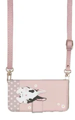 iPhone14Pro ケース 手帳型 アイフォン14 プロ スマホケース スマホショルダー レザー ストラップ うさぎ 兎 ウサギ 花柄 かわいい おしゃれ 人気 調節可能 130cm  カラー04