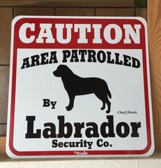 Caution コーションサインボード　ラブラドールレトリーバー　Labrador　 アメリカ直輸入　新品未使用