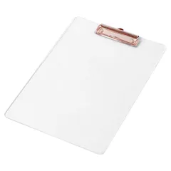 DeeRace 学校用の透明/マットアクリルクリップボード標準A4レターサイズ - 透明なRoseGold