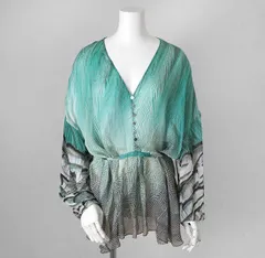 美品 roberto cavalli アニマル シルク カシュクール ブラウス