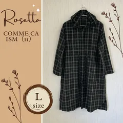 レディース Lサイズ COMME CA ISM コムサイズム シャツワンピース チェック Lサイズ フード付き 被りタイプ