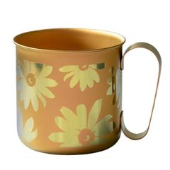 HORIE(ホリエ) チタンデザインマグカップ ボー アウトドア 子供 ギフト軽い サビにくい (320ml, TMA-209B) (オレンジ(フラワー))