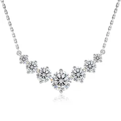 【新着商品】誕生日 プレゼント 女性 女性ジュエリー シンプルスマイルライン S925金属アレルギー対応 彼女 計1.7/2.8/5.0CT モアサナイトネックレス レディースネックレス 母の日ギフト（長45cm＋アジャスター5cm） スマイルペンダント [K