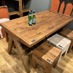 ■レトロ■古い木 ダイニング テーブル 作業台 店舗 什器 古材 古木 ダイニングテーブル テーブル 什器 アンティーク