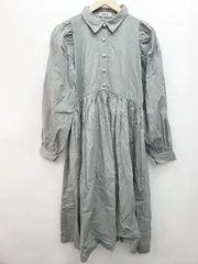 ◇ PUNYUS プニュズ パールボタン かわいい 長袖 膝下丈 ワンピース サイズ1 グレー系 レディース P  【1403110001278】のサムネイル