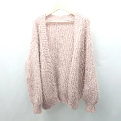 ◇ ⊇ mystic ミスティック シャギーニット ローゲージ 長袖 カーディガン サイズF オレンジベージュ レディース E  【1503310010329】