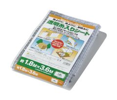 新品 [モリリン] ビニールシート 1.8m×3.6m 厚さ0.15mm 透明 糸入り 軽量 ハトメ36個 約4畳 ロープ付 間仕切り 雨よけ 風よけ 野積み 透明糸入りシート 1.8X3.6 TID1836 クリア