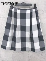 ◇ NATURAL BEAUTY BASIC チェック 膝丈 フレア スカート サイズXS ブラック グレー ホワイト レディース 【1002800544301】