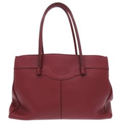 美品○ マルベリー トートバッグ ロゴ金具 ターンロック ボルドー