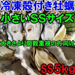 【日時指定可能】送料無料★牡蠣ＳＳサイズ５ｋｇ（約80粒)5キロ 冷凍便 加熱用 殻付き牡蠣 殻付き カキ 牡蛎 BBQ 松島牡蠣屋 かきバーベキュー海鮮 貝類「冷凍牡蠣　ＳＳ５ｋｇ」