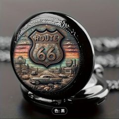 【新品】【未使用品】ルート66 懐中時計 ブラック レトロ アメリカン