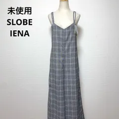 未使用 SLOBE IENA イエナ グレー チェック 2WAYサロペット F
