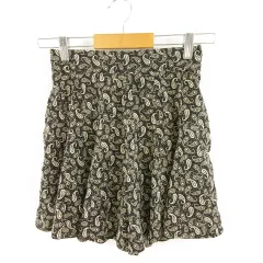 ケイビーエフ KBF アーバンリサーチ キュロット フレアショートパンツ ペイズリー 黒 ベージュ F *A577