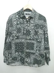 ◇ HARE ハレ ペイズリー柄 長袖 シャツ サイズS ブラック ホワイト メンズ P  【1403180012501】