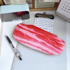 KM007 お肉 デザイン ペンケース 筆箱 ポーチ 小物入れ おもしろ 文房具