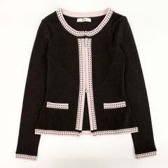 55f16 Rene ルネ ニットカーディガン バイカラー フラワーモチーフ