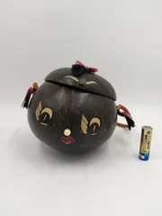 ヤシの実 小物入  置物 レア ビンテージ インテリア レトロ アンティーク 南国 中古品 プラスチック？ 大人の科学 昭和 24428四つ葉[YT00260]