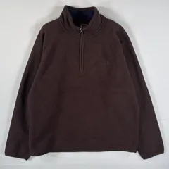古着 ザ・ノースフェイス THE NORTH FACE フリースジャケット ハーフジップ ワンポイント刺繍ロゴ ラグランタイプ M  ブラウン メンズ