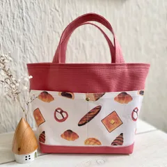 帆布トートバッグ　便利な目隠し布付き（パン）⑩