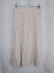 ◇ Θ MISCH MASCH ミッシュマッシュ シアー素材 ロング丈 Aライン スカート サイズ M ピンクベージュ系 レディース E  【1410100009275】