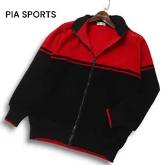 【美品】PIA SPORTS ピアスポーツ 秋冬 ウール混 ロゴ★ 切替 ニット ブルゾン ジャケット Sz.3 メンズ 日本製