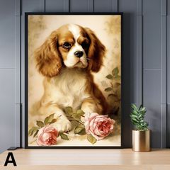 ボストンテリア 犬アート インテリアポスター 水彩 いぬの絵