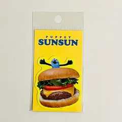 パペットスンスン　ミニ ステッカー 12　ハンバーガーとスンスン