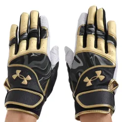 [アンダーアーマー] UA UNDENIABLE PRO BATTING GLOVES Black Gold Gold SM [Black / Gold / Gold] [S]