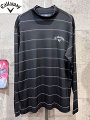 キャロウェイ ゴルフ X SERIES ボーダー柄 長袖 モックネック シャツ L メンズ callaway ブラック